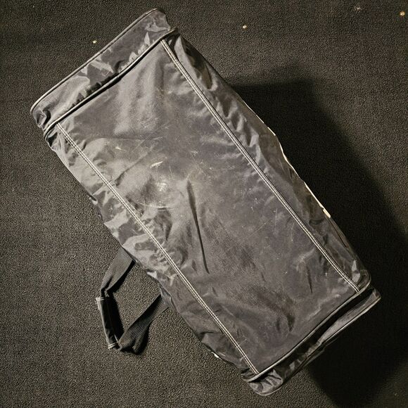 VTG Y2K Adidas Distressed Spell Out Big Logo Handled Duffel Weekender/Gym Bag - Picture 8 of 14